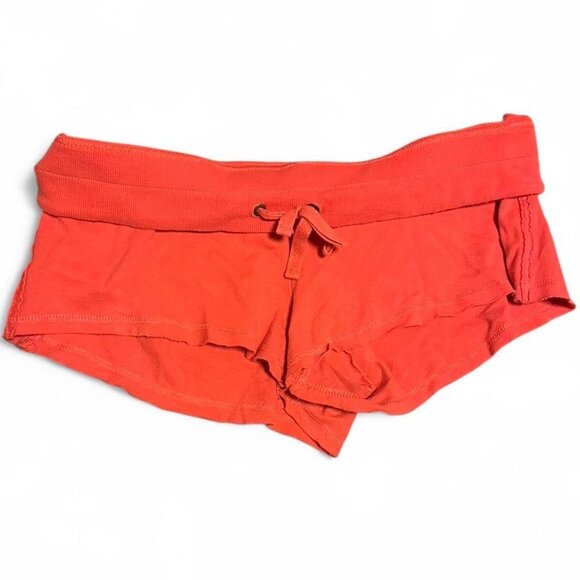 Vintage 2000s No Boundaries Orange Foldover Low Rise Micro Shorts - Picture 1 of 2